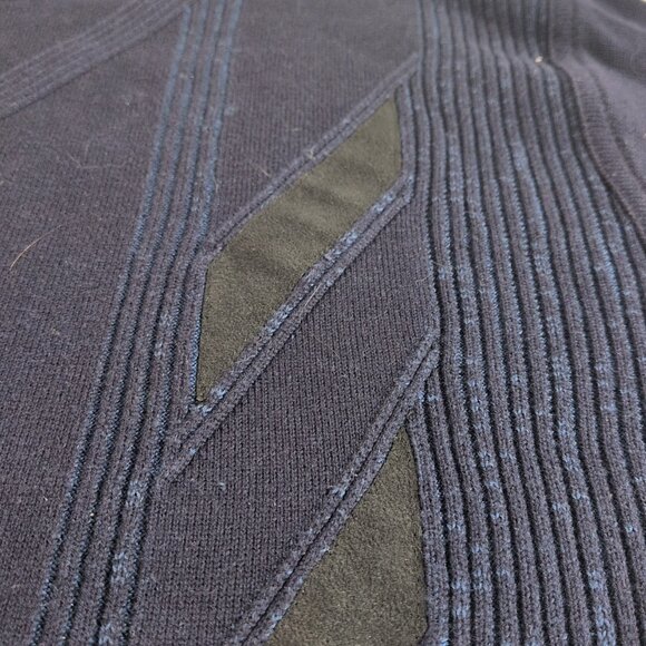 Scala Milano XXL Sweater Knit Navy Blue Black Italy Wool Acrylic Men Long Sleeve - Picture 15 of 16